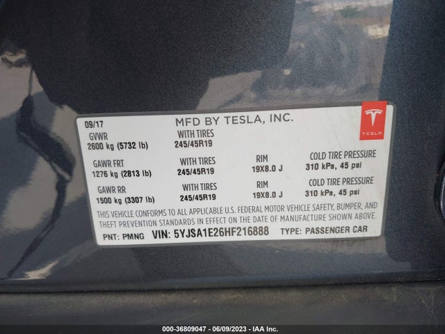 5YJSA1E26HF216888 Tesla Model S 100d/90d/75d/60d/p100d