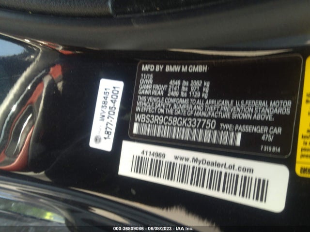 WBS3R9C58GK337750 BMW M4