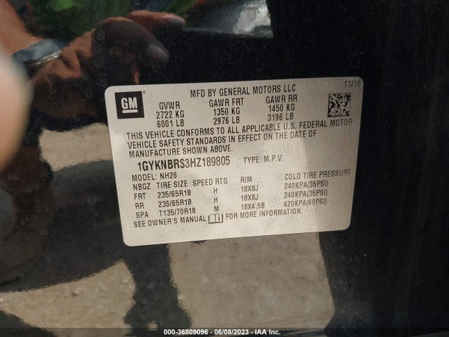 1GYKNBRS3HZ189805 Cadillac Xt5 Luxury Fwd