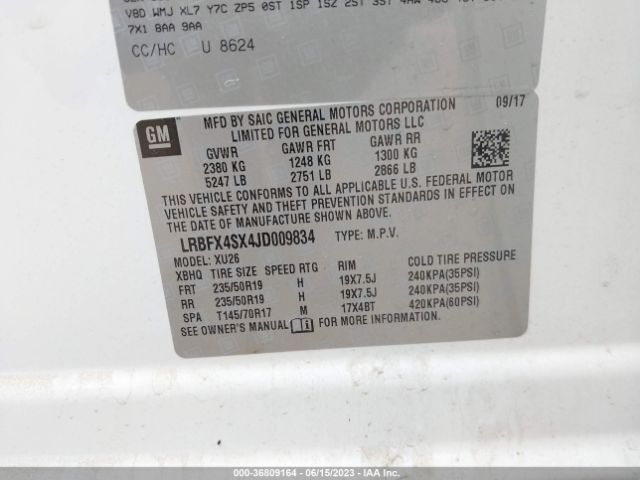 LRBFX4SX4JD009834 Buick Envision Premium Ii