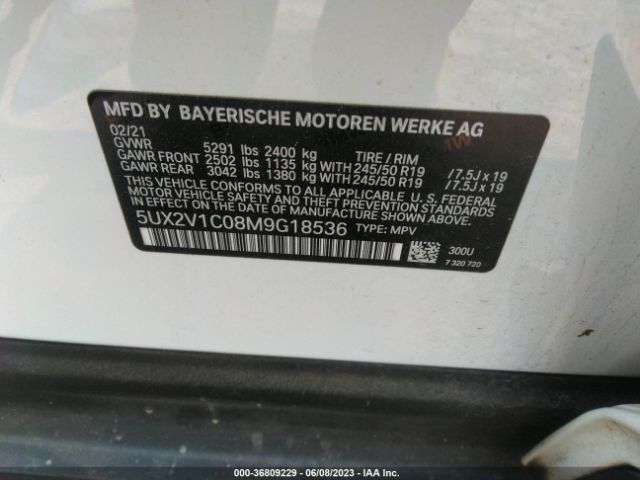 5UX2V1C08M9G18536 BMW X4 Xdrive30i