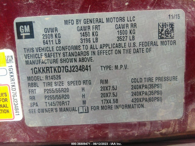 GMC Acadia Denali 2016 1GKKRTKD7GJ234841 Image 9