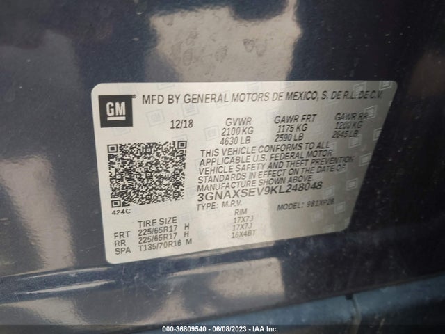 Chevrolet EQUINOX LS 2019 3GNAXSEV9KL248048 Image 10