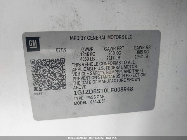 Chevrolet MALIBU LT 2020 1G1ZD5ST0LF008948 Image 9