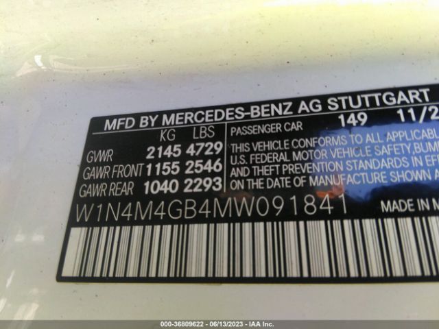 W1N4M4GB4MW091841 Mercedes-Benz Glb Glb 250