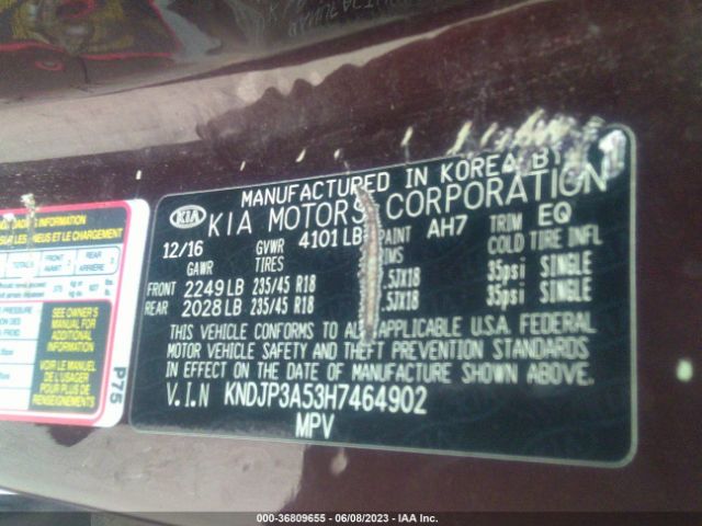 KNDJP3A53H7464902 KIA SOUL +