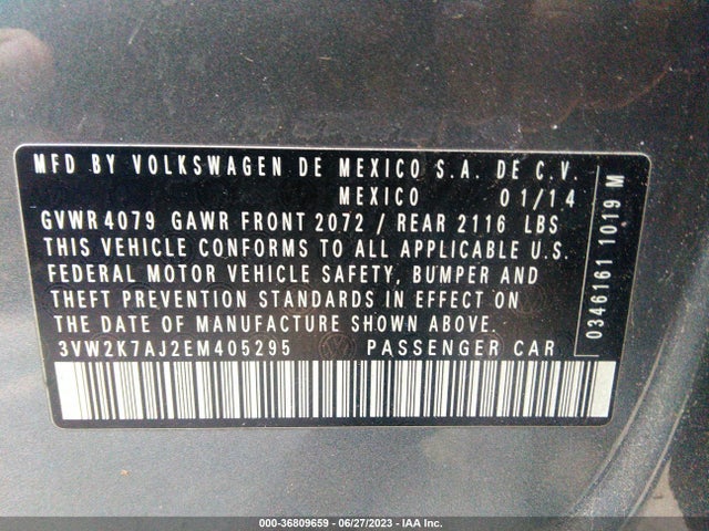 3VW2K7AJ2EM405295 Volkswagen Jetta Sedan S