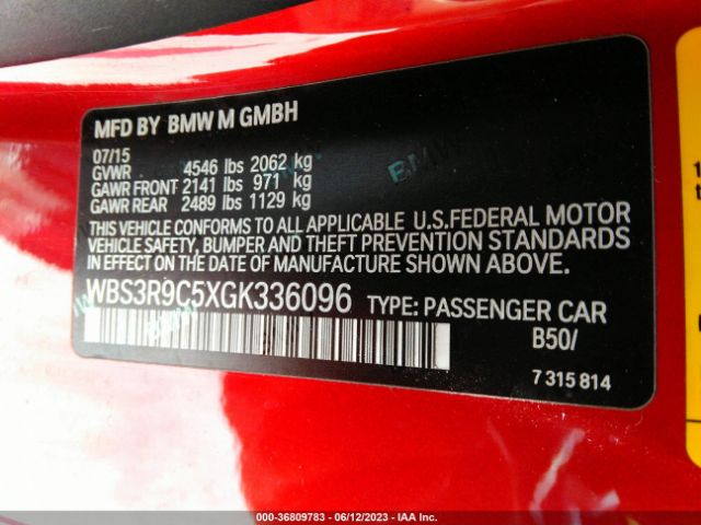 WBS3R9C5XGK336096 BMW M4