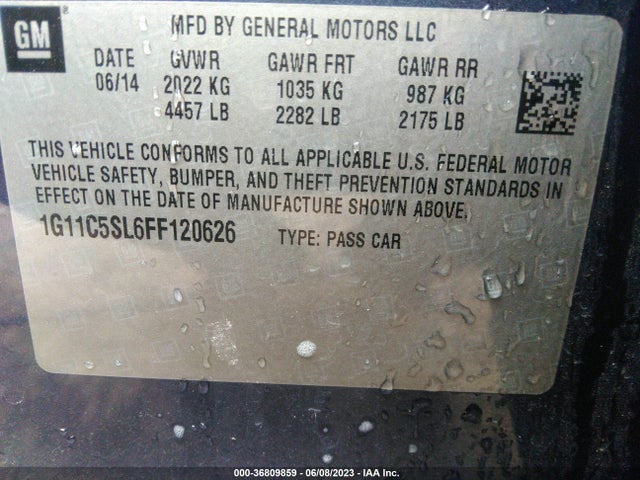 Chevrolet MALIBU LT 2015 1G11C5SL6FF120626 Image 9