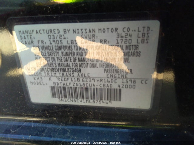 Nissan VERSA SV 2021 3N1CN8EV1ML875469 Image 14