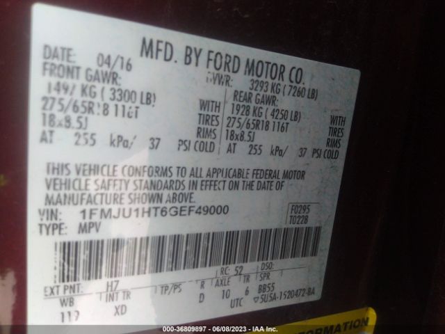 1FMJU1HT6GEF49000 Ford Expedition Xlt