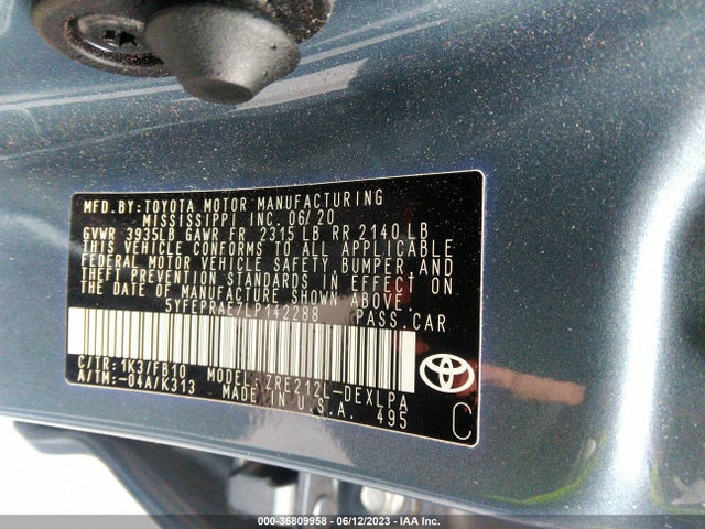 Toyota COROLLA LE 2020 5YFEPRAE7LP142288 Image 16