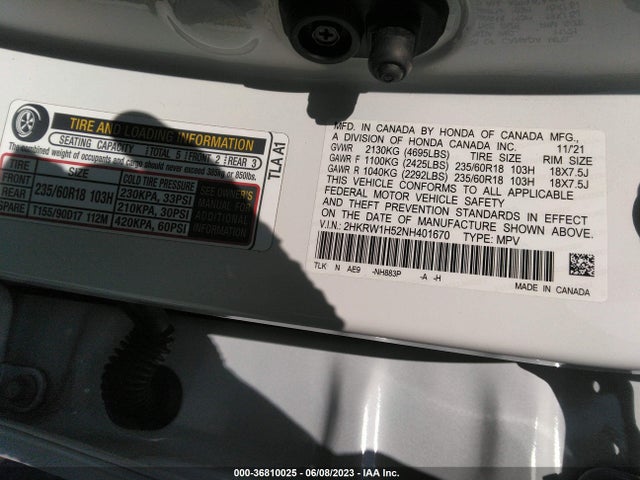 Honda CR-V EX 2022 2HKRW1H52NH401670 Image 10