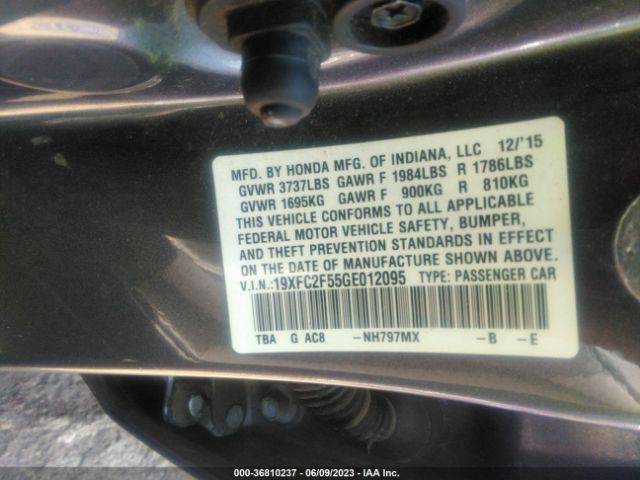 19XFC2F55GE012095 Honda Civic Sedan Lx