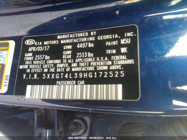 KIA Optima Lx 2017 5XXGT4L39HG172525 Image 16
