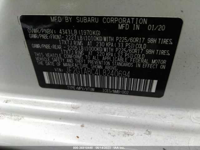 JF2GTABC4L8240694 Subaru Crosstrek