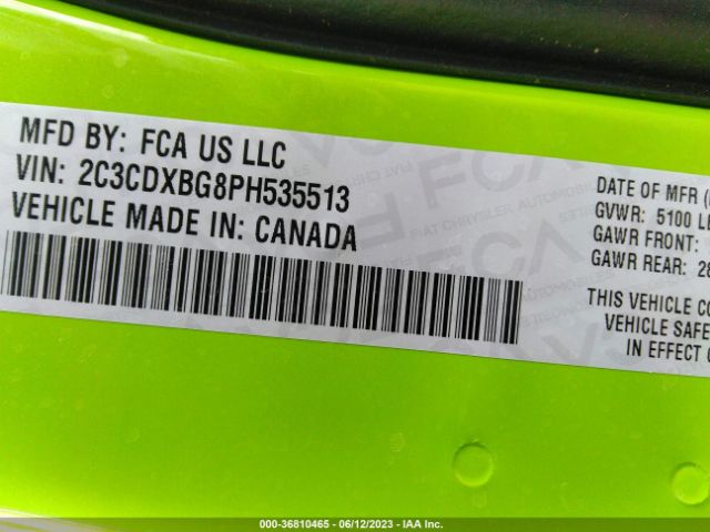2C3CDXBG8PH535513 Dodge Charger Sxt