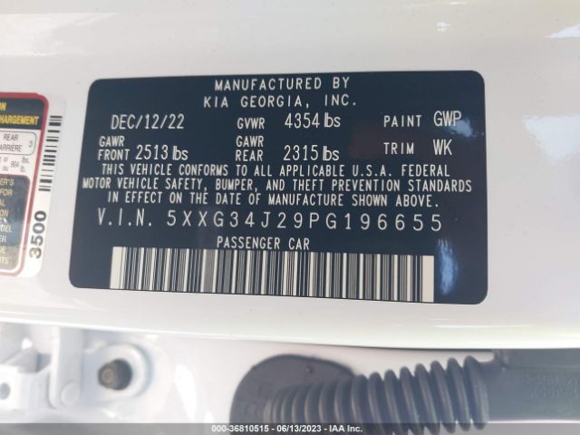 5XXG34J29PG196655 KIA K5 EX