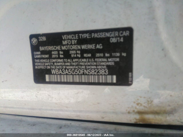 WBA3A5G50FNS82383 BMW 3 Series 328i