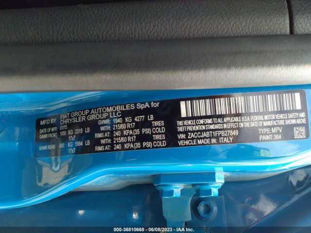 ZACCJABT1FPB27849 Jeep Renegade Latitude