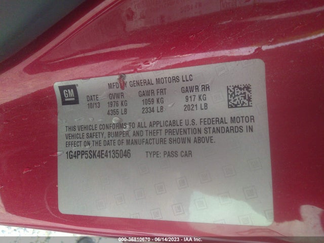 1G4PP5SK4E4135046 Buick Verano