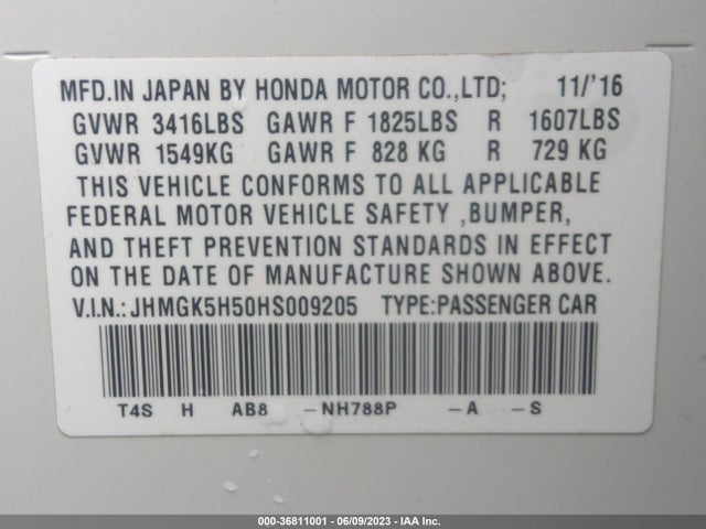 Honda FIT LX 2017 JHMGK5H50HS009205 Image 9