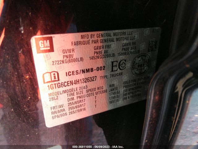 1GTG6CEN4H1326327 GMC Canyon 4wd Sle