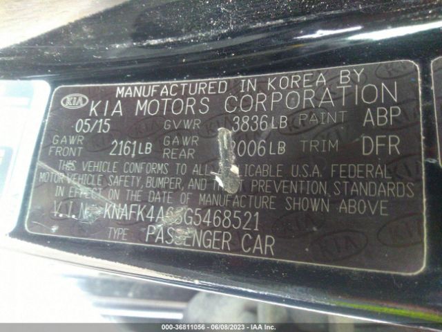 KNAFK4A68G5468521 KIA FORTE LX