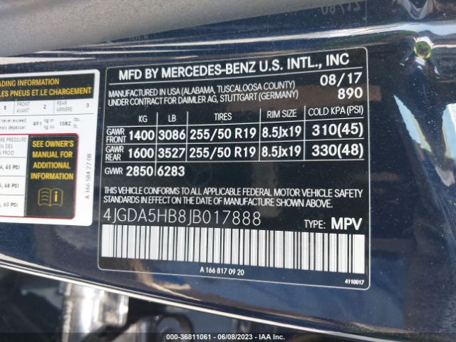 4JGDA5HB8JB017888 Mercedes-Benz Gle Gle 350