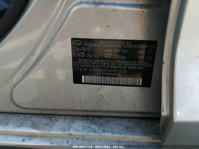 Hyundai SONATA SE 2017 5NPE24AF3HH553928 Image 11