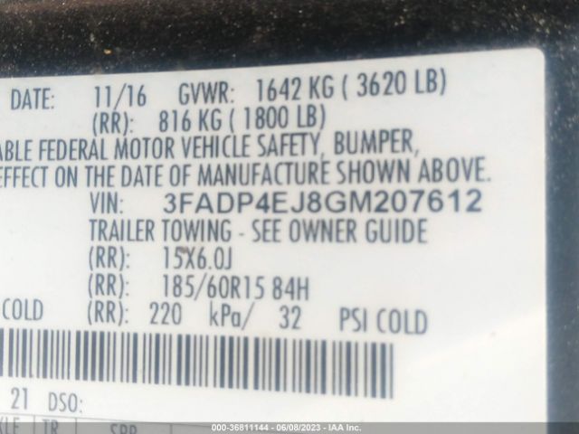 3FADP4EJ8GM207612 Ford FIESTA SE