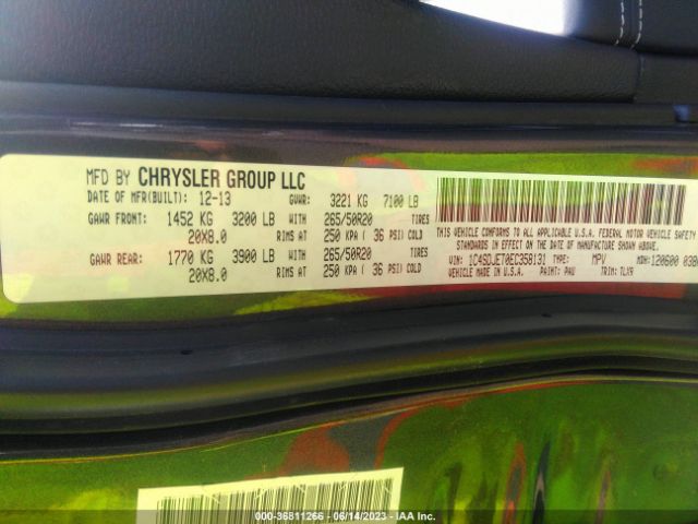 1C4SDJET0EC358131 Dodge Durango Citadel