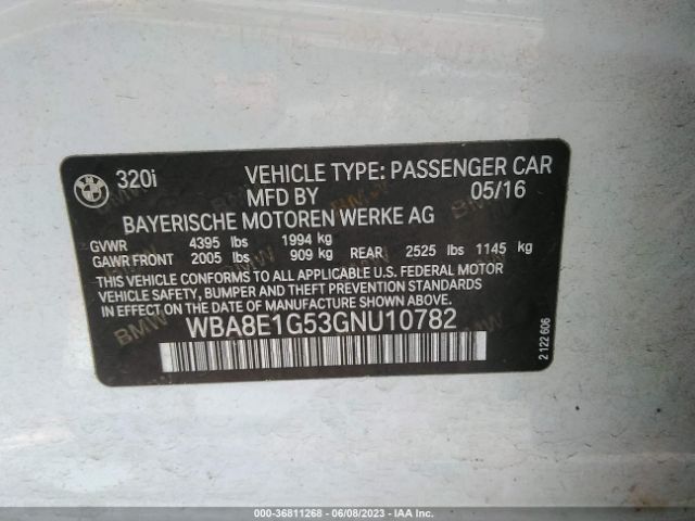 WBA8E1G53GNU10782 BMW 3 Series 320i