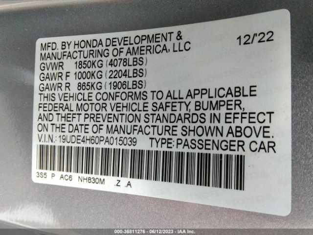 19UDE4H60PA015039 Acura Integra W/a-spec Tech Package