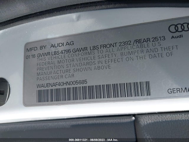 WAUENAF40HN005685 Audi A4 Premium Plus