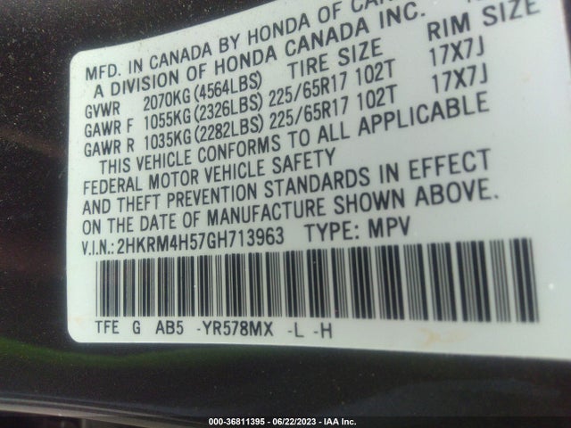 Honda CR-V EX 2016 2HKRM4H57GH713963 Image 9