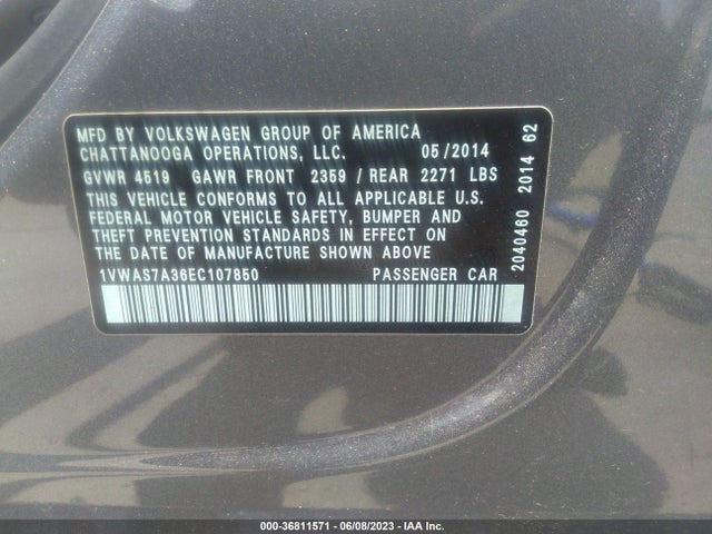 1VWAS7A36EC107850 Volkswagen PASSAT S