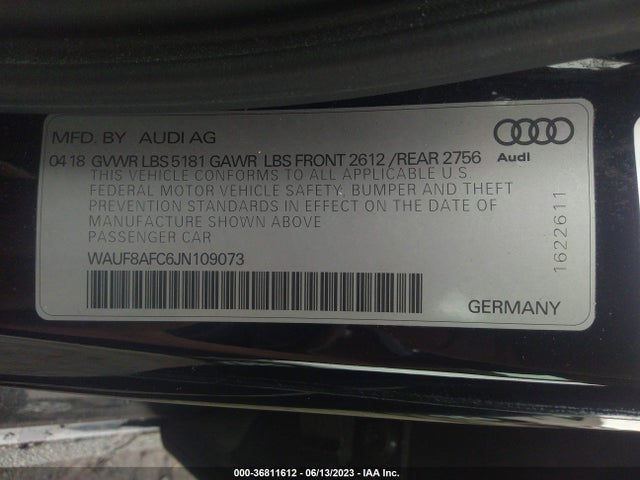 WAUF8AFC6JN109073 Audi A6 Premium/sport
