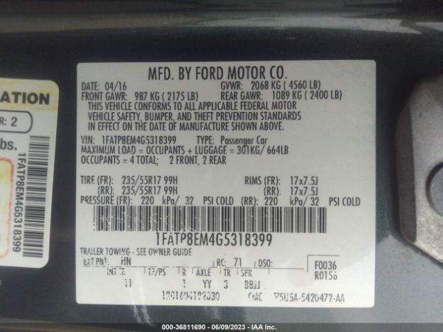 1FATP8EM4G5318399 Ford Mustang V6