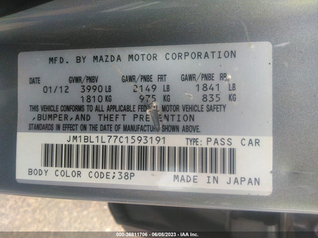 Продаж на аукціоні авто 2012 Mazda Mazda3 I Touring, vin: JM1BL1L77C1593191, номер лоту: 36811706