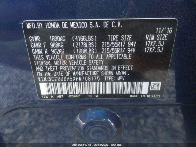 3CZRU6H5XHM708175 Honda HR-V EX