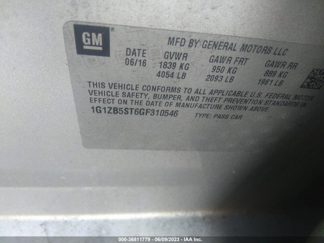 Chevrolet MALIBU LS 2016 1G1ZB5ST6GF310546 Image 9