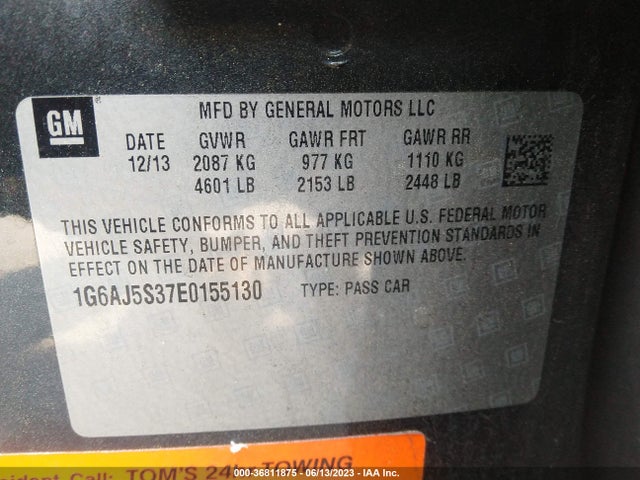 1G6AJ5S37E0155130 Cadillac Ats Performance Awd