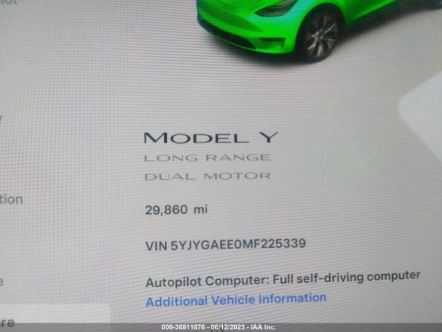5YJYGAEE0MF225339 Tesla Model Y Long Range