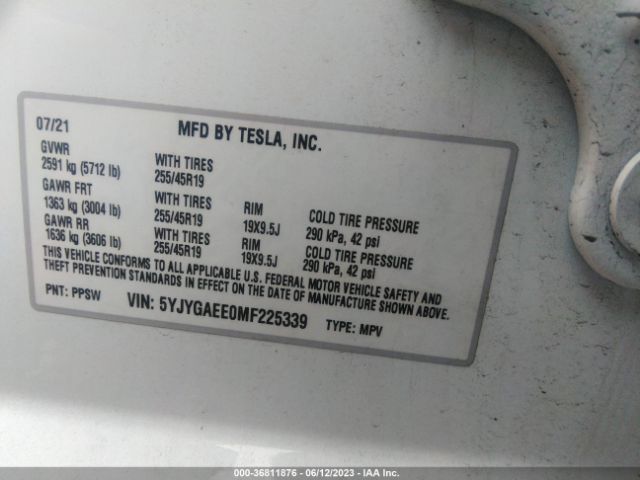 5YJYGAEE0MF225339 Tesla Model Y Long Range