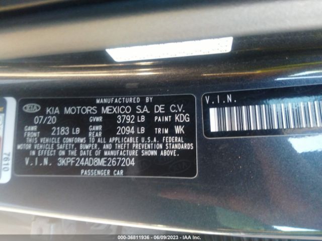 3KPF24AD8ME267204 KIA Forte Lxs