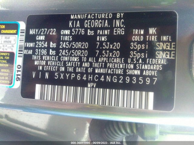 5XYP64HC4NG293597 KIA Telluride S