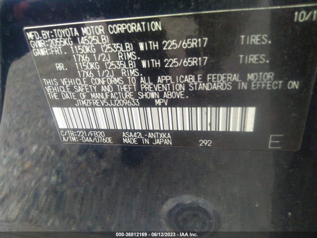 2018 TOYOTA RAV4 LE VIN: JTMZFREV5JJ209633