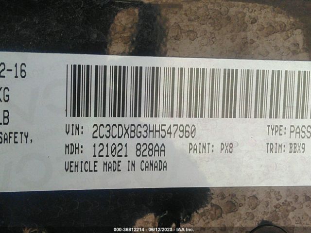 2C3CDXBG3HH547960 Dodge Charger Se