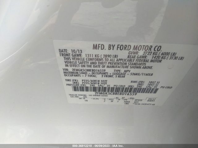 2FMGK5C88EBD16559 Ford FLEX SEL